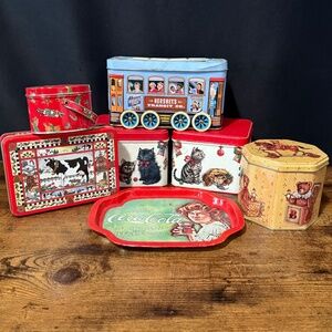 Vintage Tins and Tray Assortment